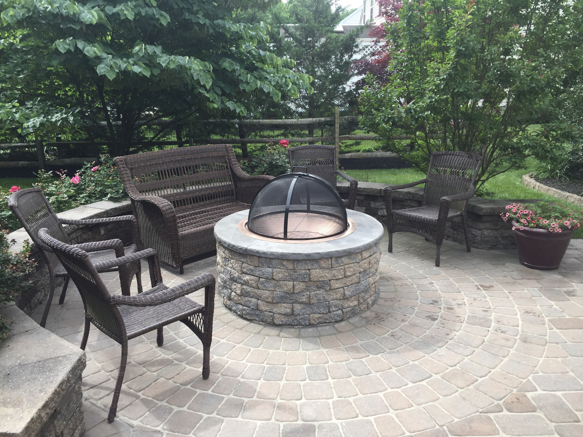 6-Parsons firepit and paver patio installation